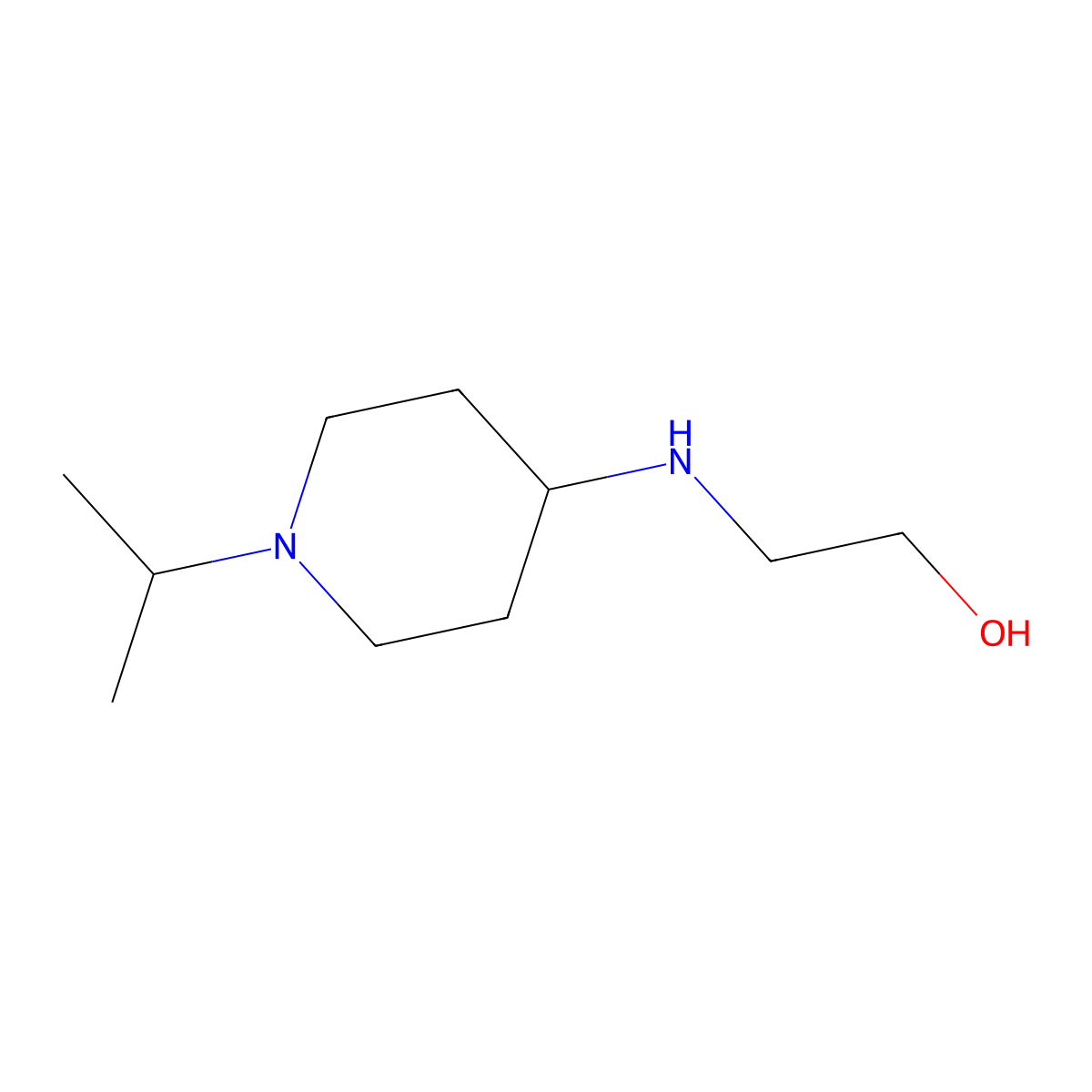 2-{[1-(Propan-2-yl)piperidin-4-yl]amino}ethan-1-ol molecular structure, CAS 1039820-46-6