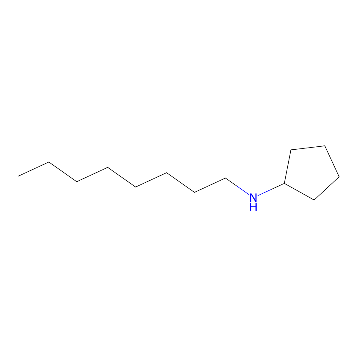 N-octylcyclopentanamine molecular structure, CAS 1039822-84-8