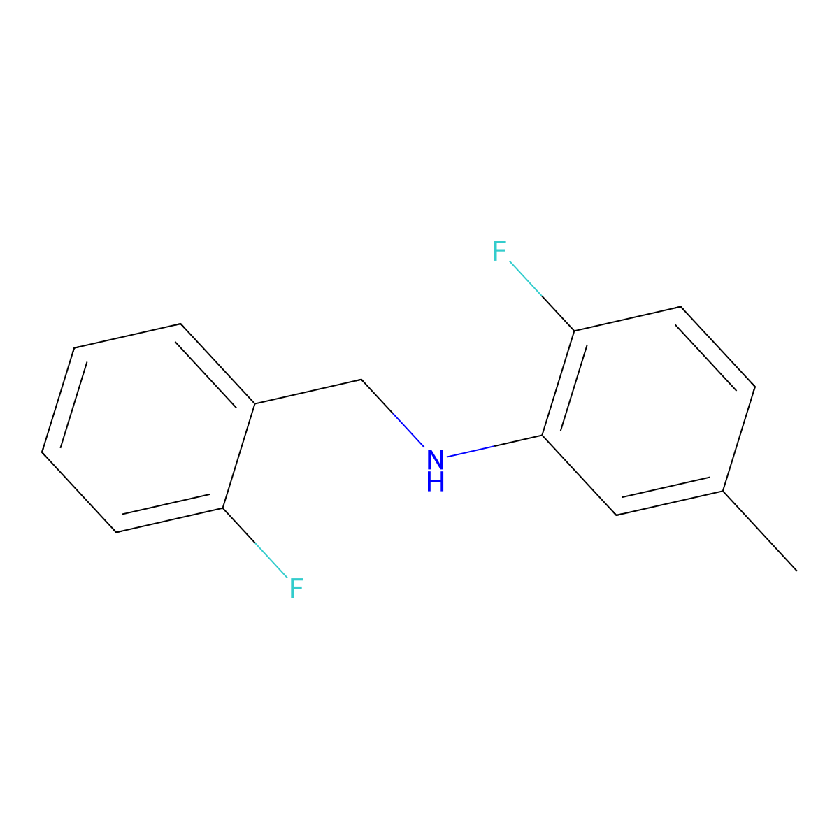 2-Fluoro-N-(2-fluorobenzyl)-5-methylaniline molecular structure, CAS 1039824-40-2