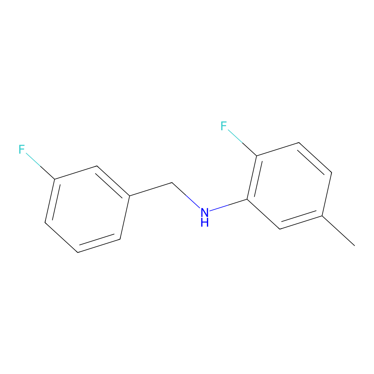 2-Fluoro-N-(3-fluorobenzyl)-5-methylaniline molecular structure, CAS 1039824-92-4