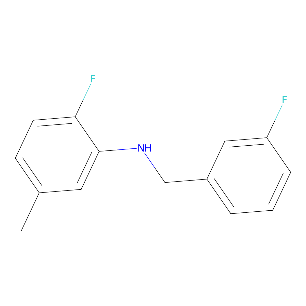 2-Fluoro-N-(3-fluorobenzyl)-5-methylaniline molecular structure, CAS 1039824-92-4