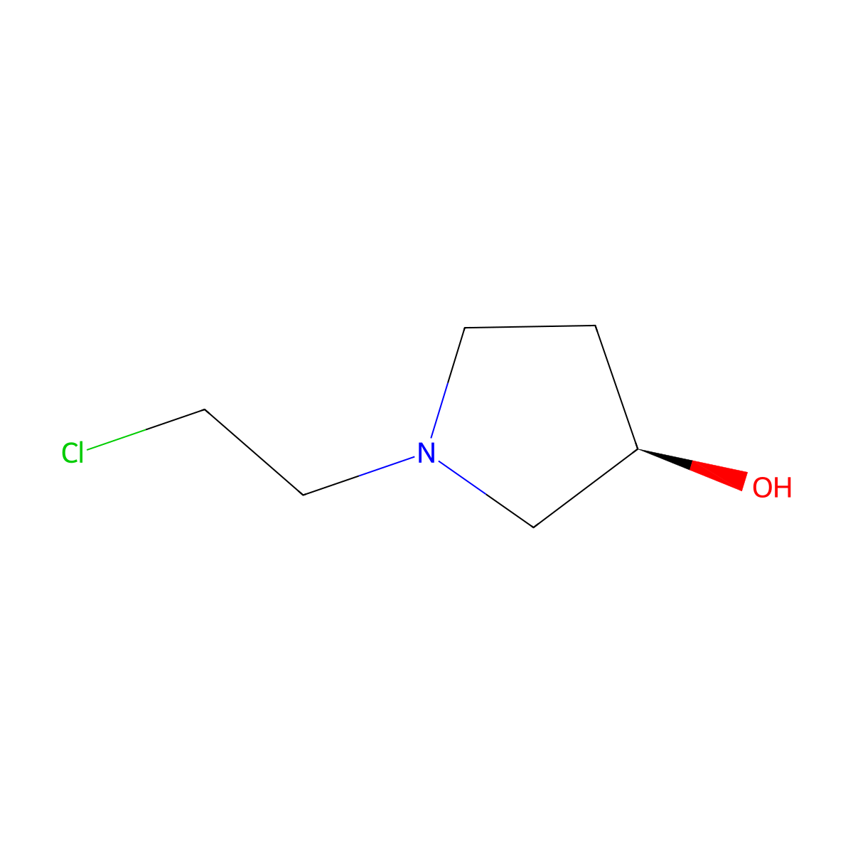 (R)-1-(2-Chloroethyl)pyrrolidin-3-OL molecular structure, CAS 1039826-52-2