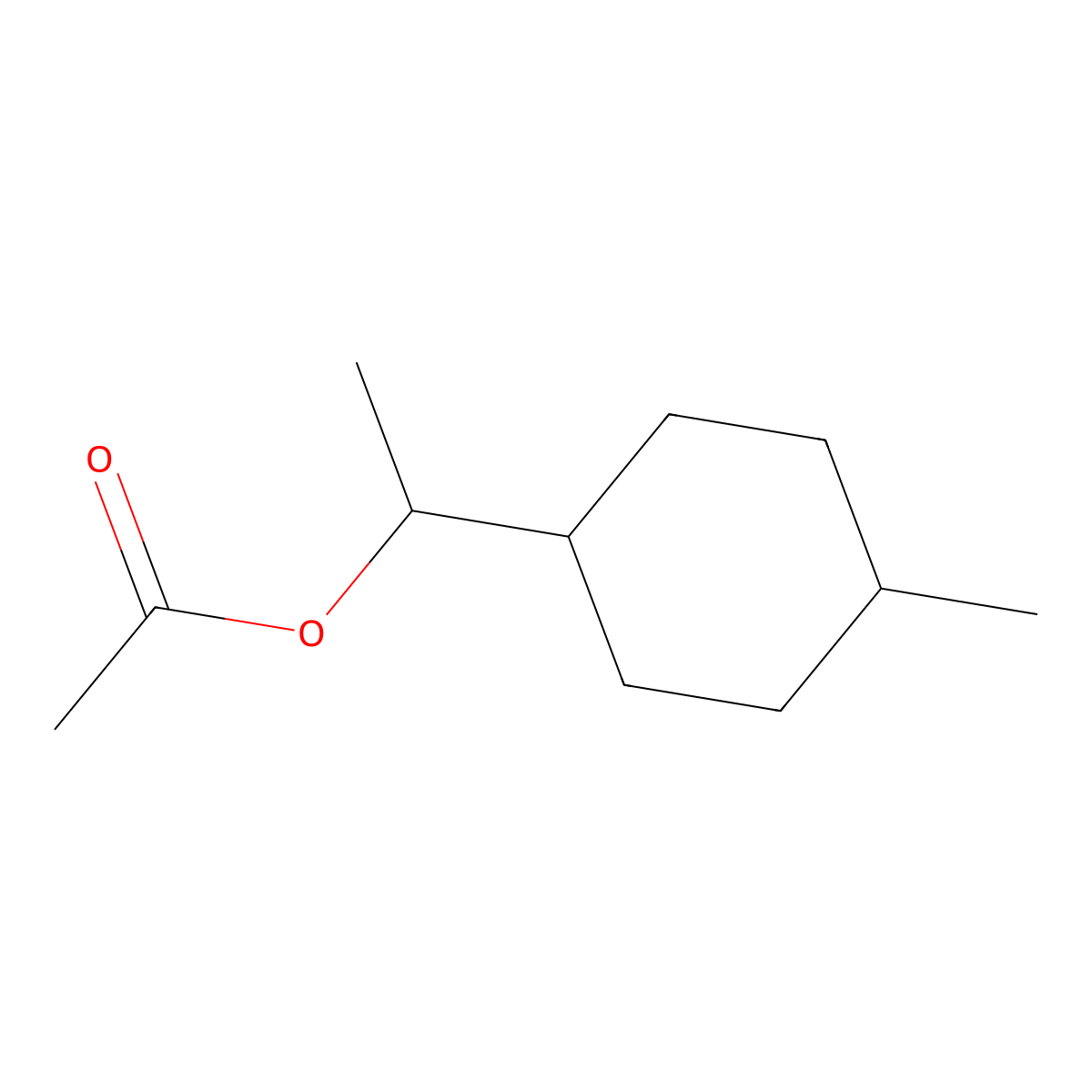 Cyclohexanemethanol, alpha,4-dimethyl-, acetate, trans- molecular structure, CAS 103983-14-8