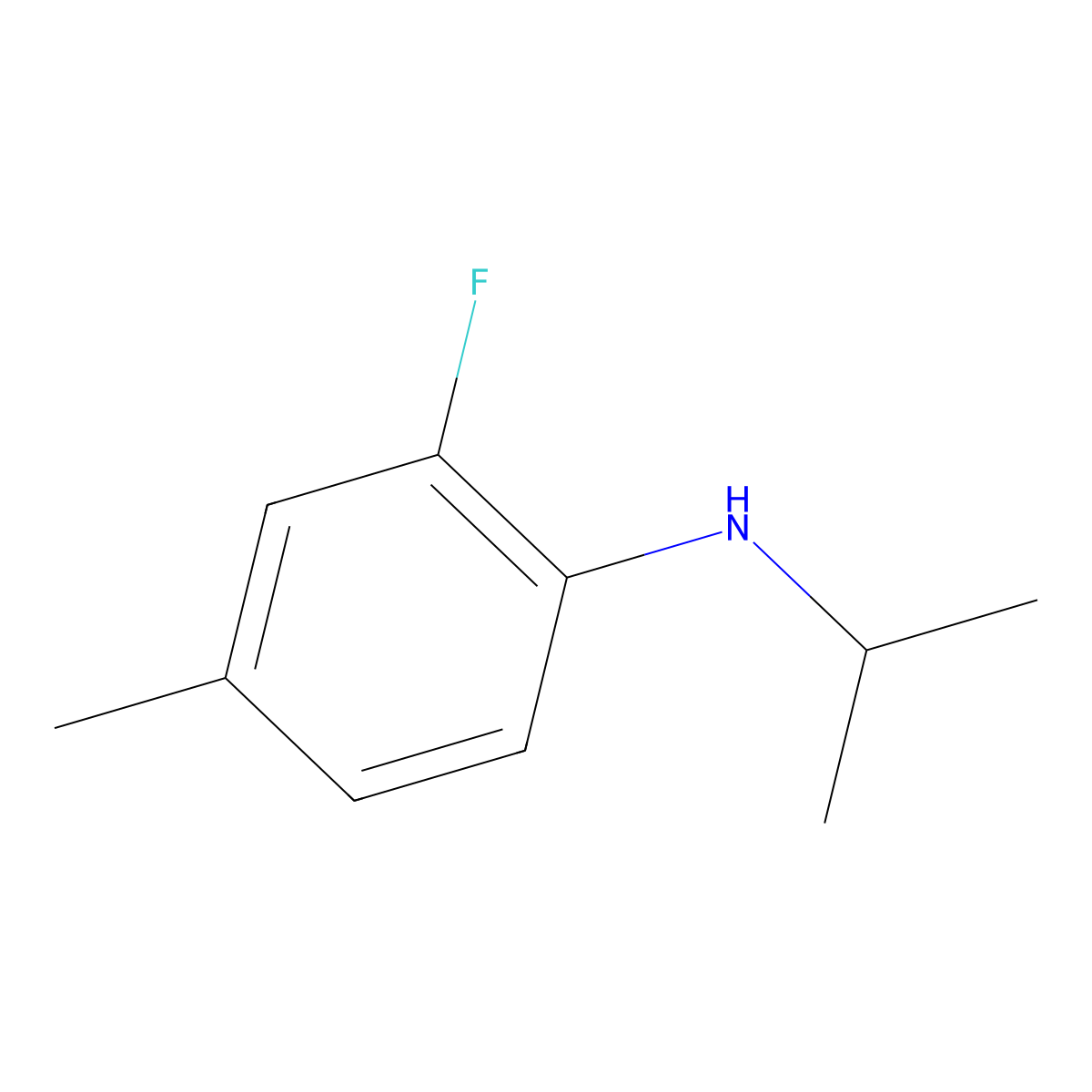 2-fluoro-4-methyl-N-(propan-2-yl)aniline molecular structure, CAS 1039831-14-5