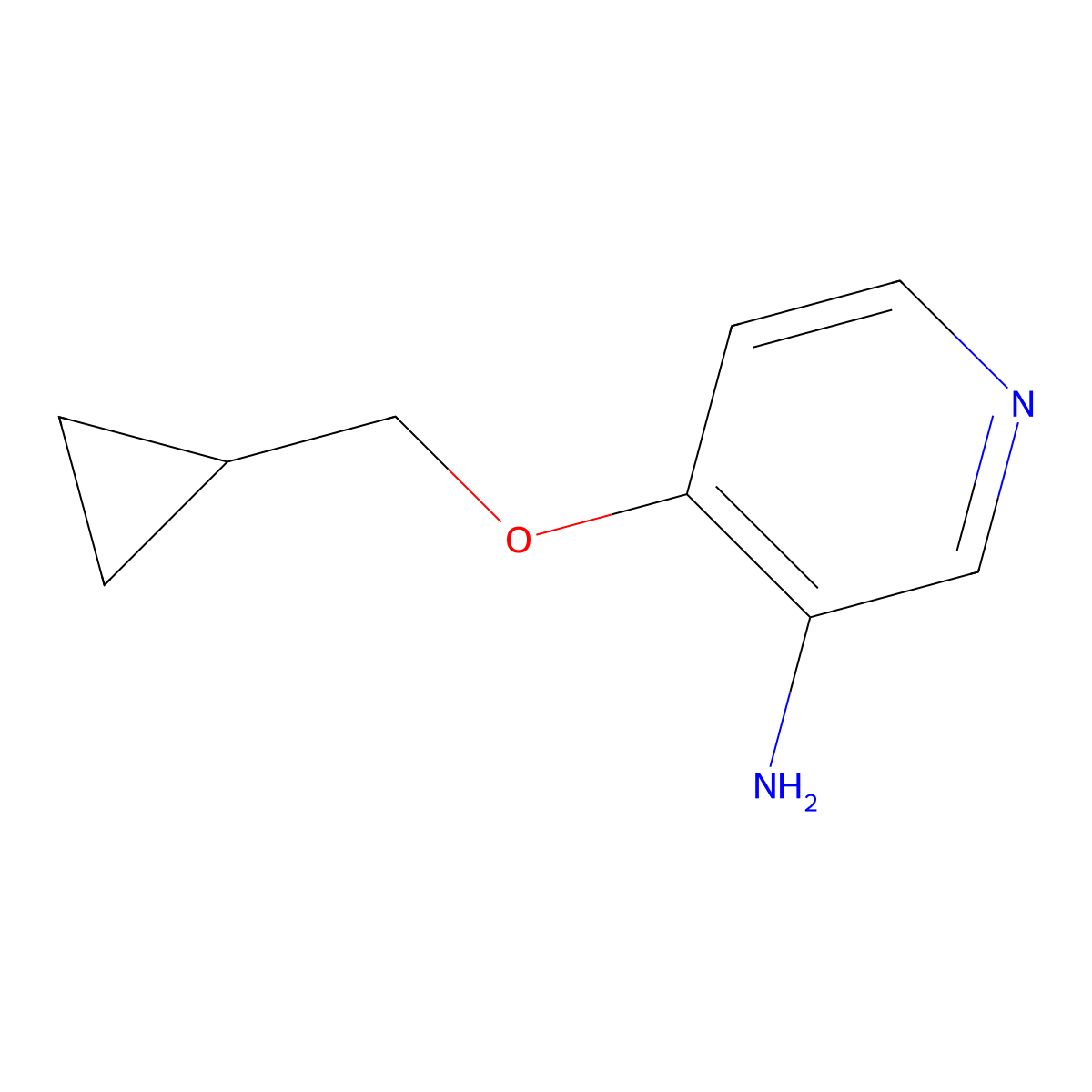 4-(Cyclopropylmethoxy)pyridin-3-amine molecular structure, CAS 1039832-97-7