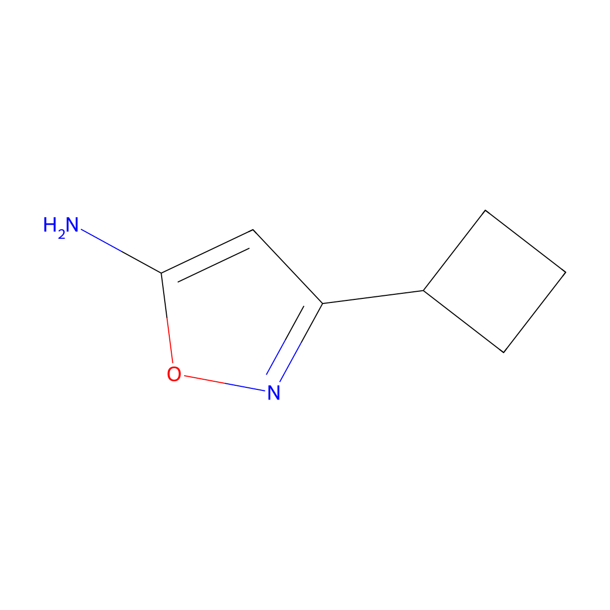 3-Cyclobutyl-1,2-oxazol-5-amine molecular structure, CAS 1039833-39-0