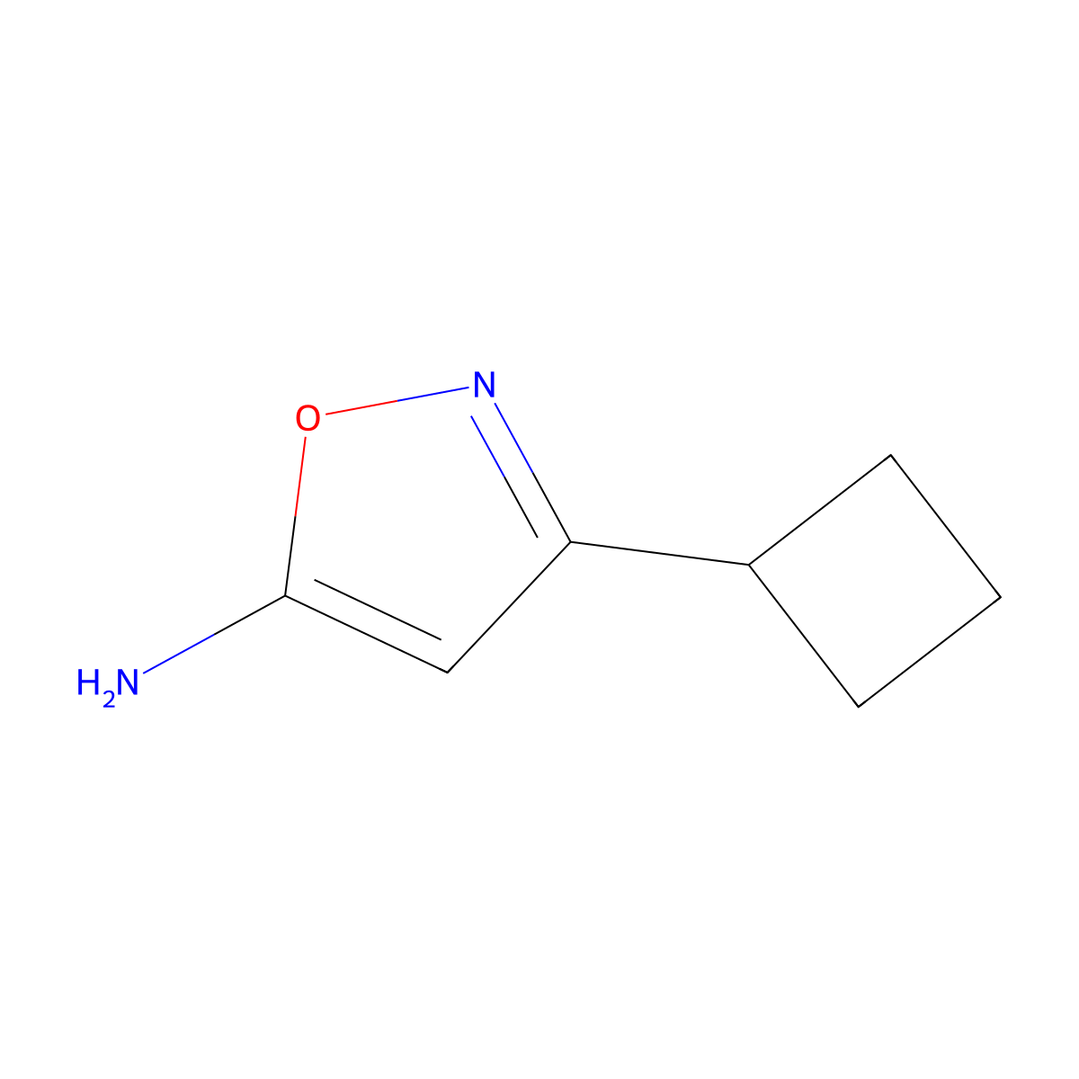 3-Cyclobutyl-1,2-oxazol-5-amine molecular structure, CAS 1039833-39-0