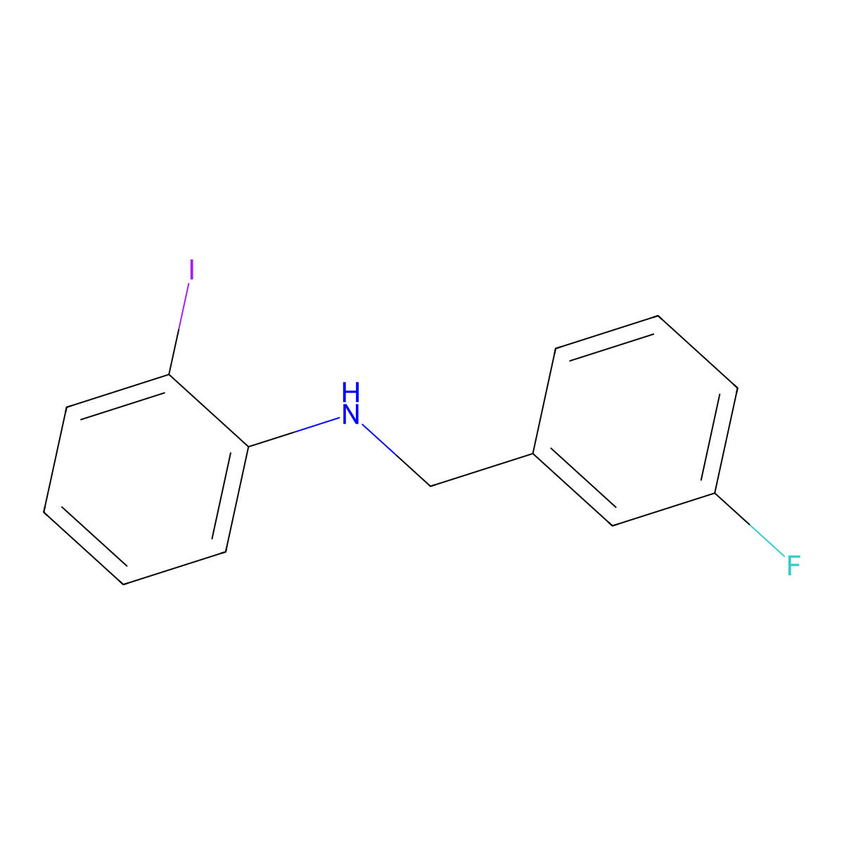 N-(3-Fluorobenzyl)-2-iodoaniline molecular structure, CAS 1039834-40-6