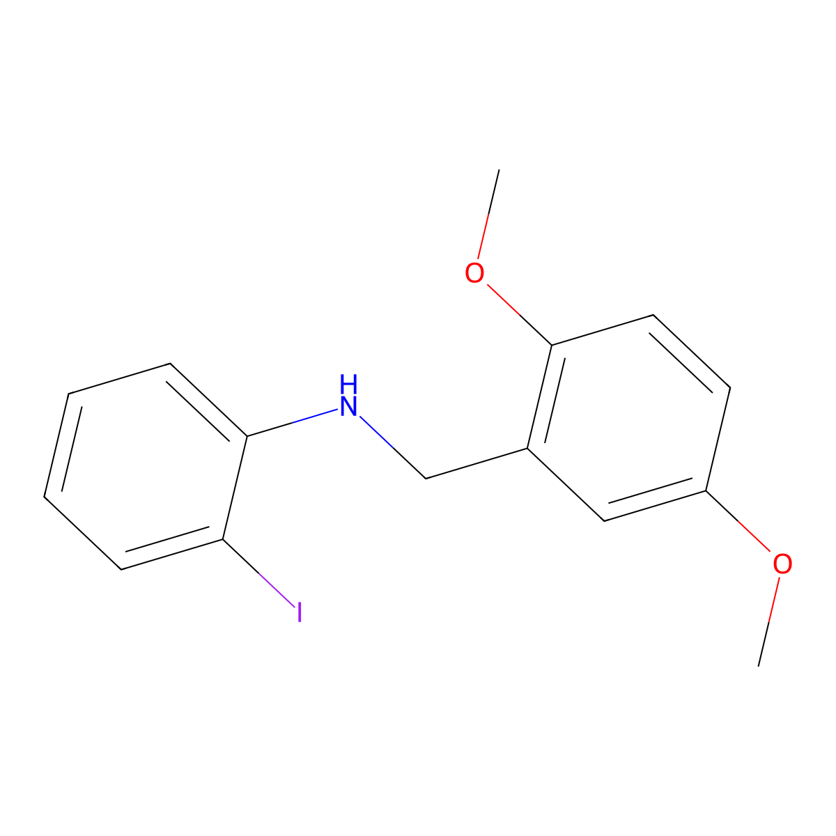 N-[(2,5-dimethoxyphenyl)methyl]-2-iodoaniline molecular structure, CAS 1039834-70-2