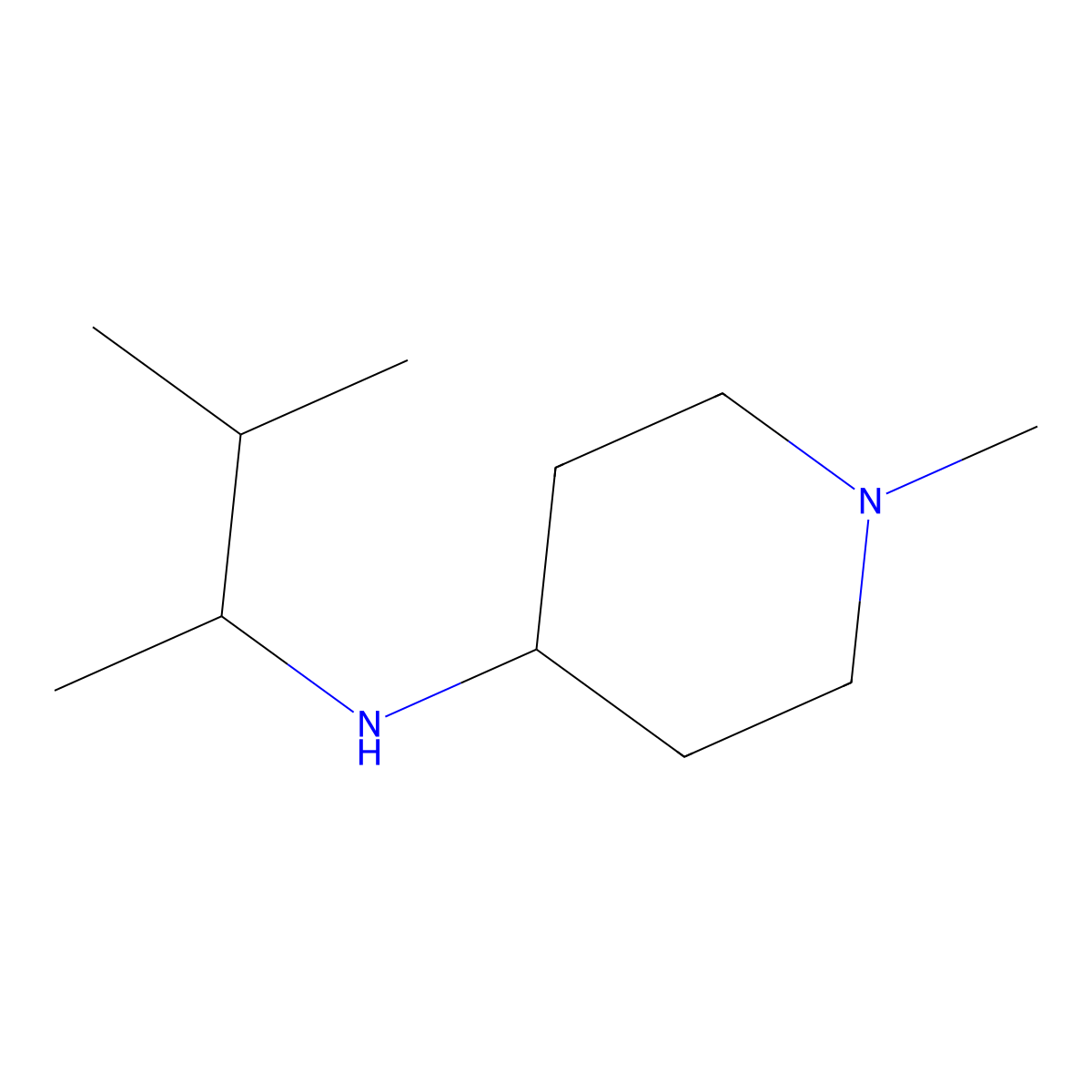 1-methyl-N-(3-methylbutan-2-yl)piperidin-4-amine molecular structure, CAS 1039836-63-9