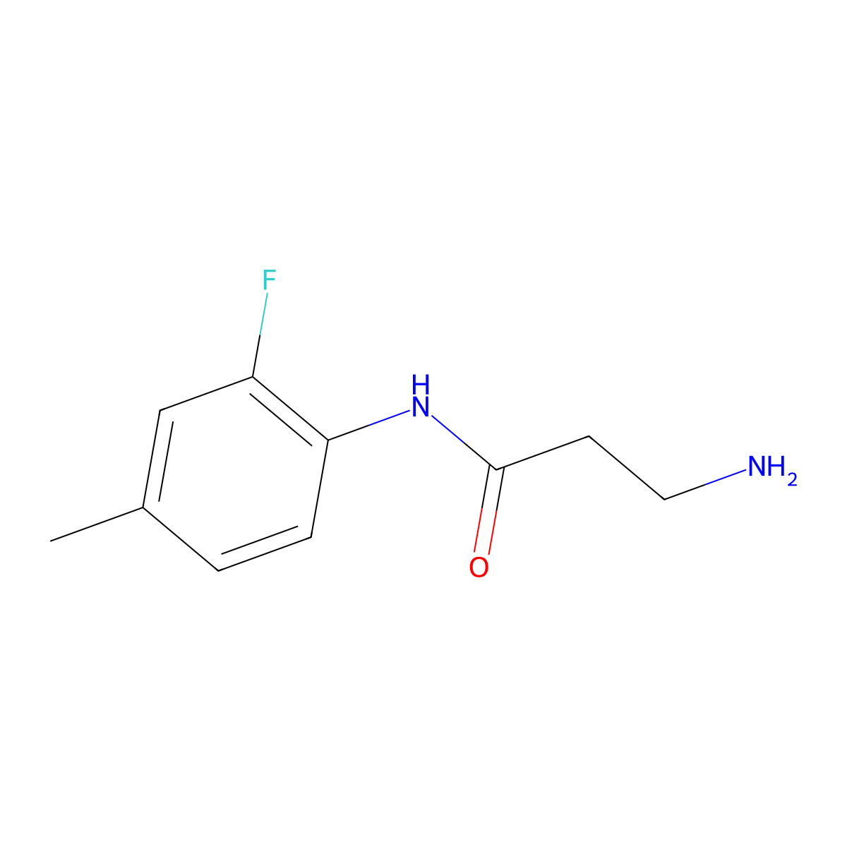 3-Amino-N-(2-fluoro-4-methylphenyl)propanamide molecular structure, CAS 1039837-59-6