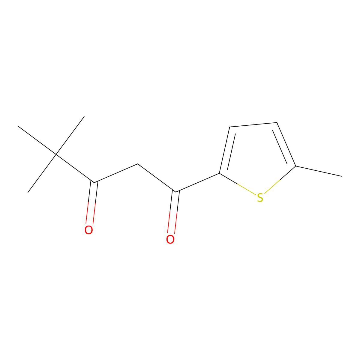 4,4-Dimethyl-1-(5-methylthiophen-2-yl)pentane-1,3-dione molecular structure, CAS 1039839-49-0