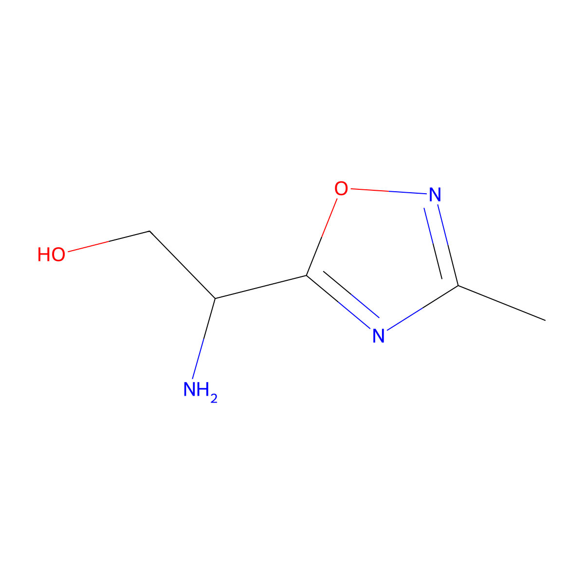 2-Amino-2-(3-methyl-1,2,4-oxadiazol-5-yl)ethan-1-ol molecular structure, CAS 1039841-86-5