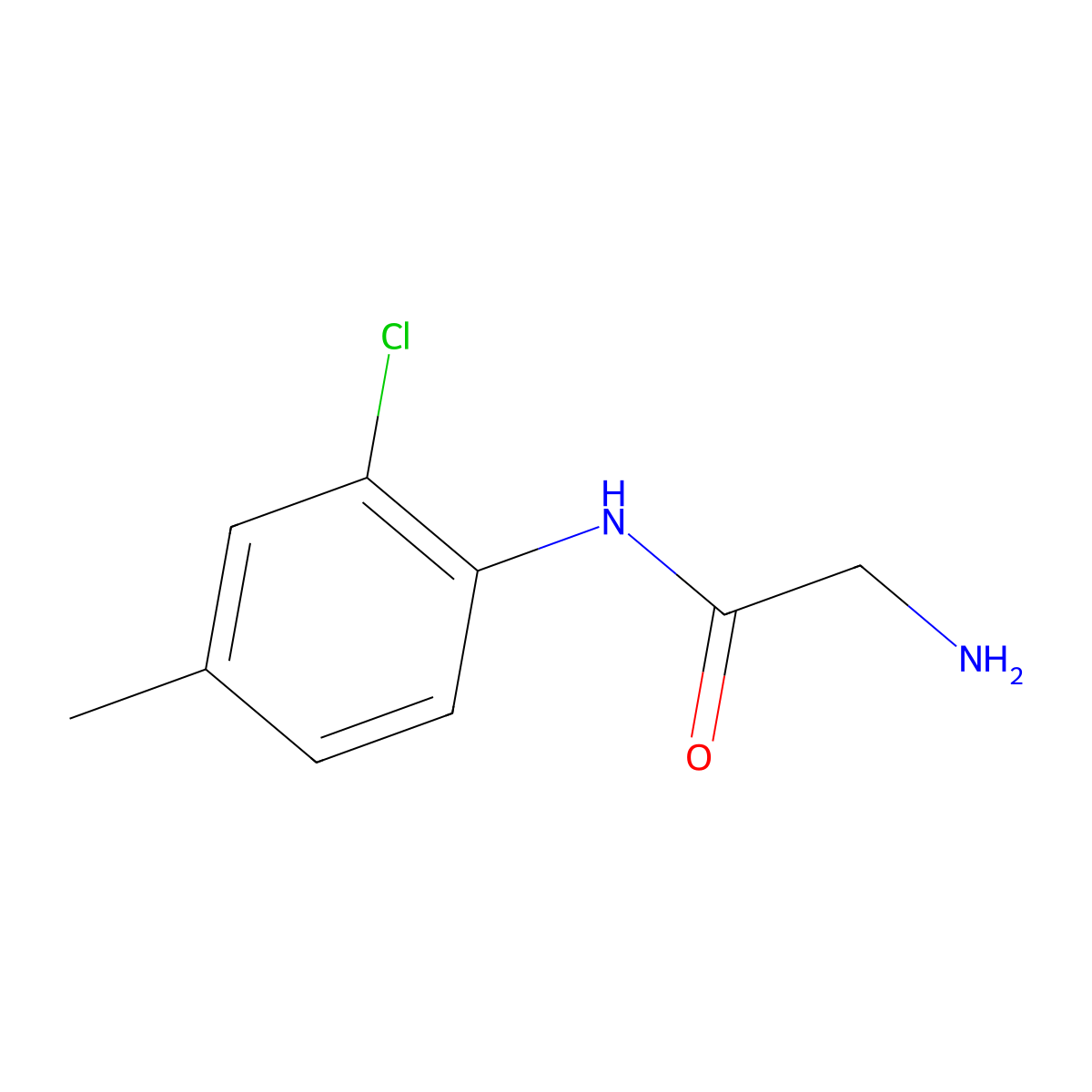 2-amino-N-(2-chloro-4-methylphenyl)acetamide molecular structure, CAS 1039843-69-0