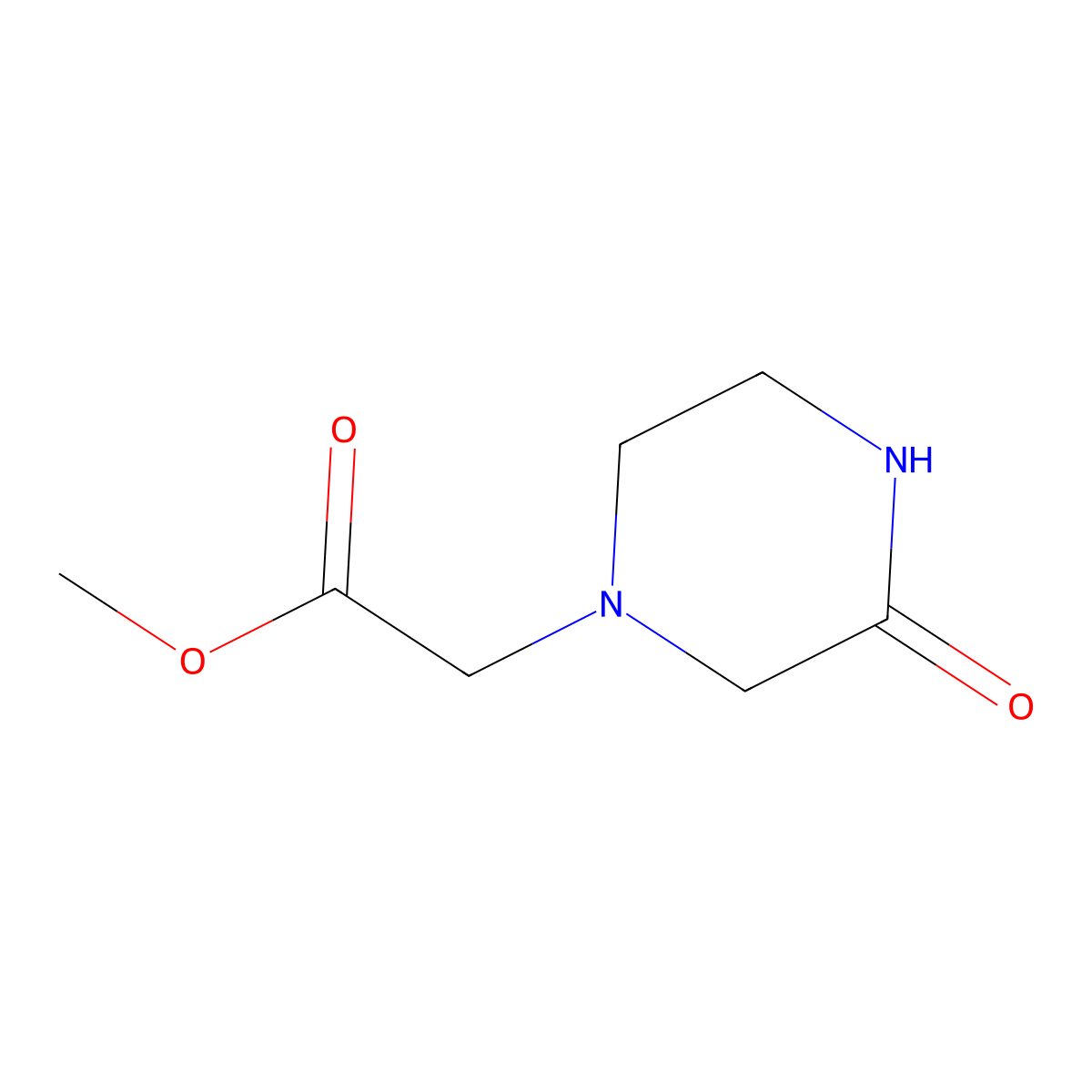 Methyl 2-(3-oxopiperazin-1-YL)acetate molecular structure, CAS 1039843-84-9