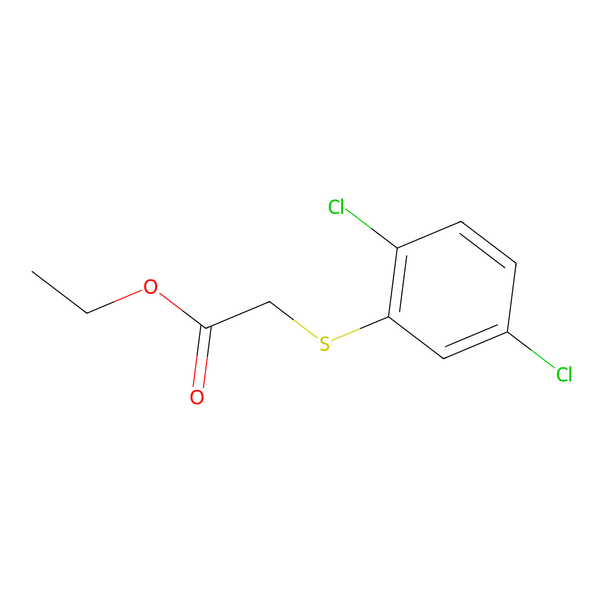 Ethyl 2-(2,5-dichlorophenyl)sulfanylacetate molecular structure, CAS 1039844-00-2