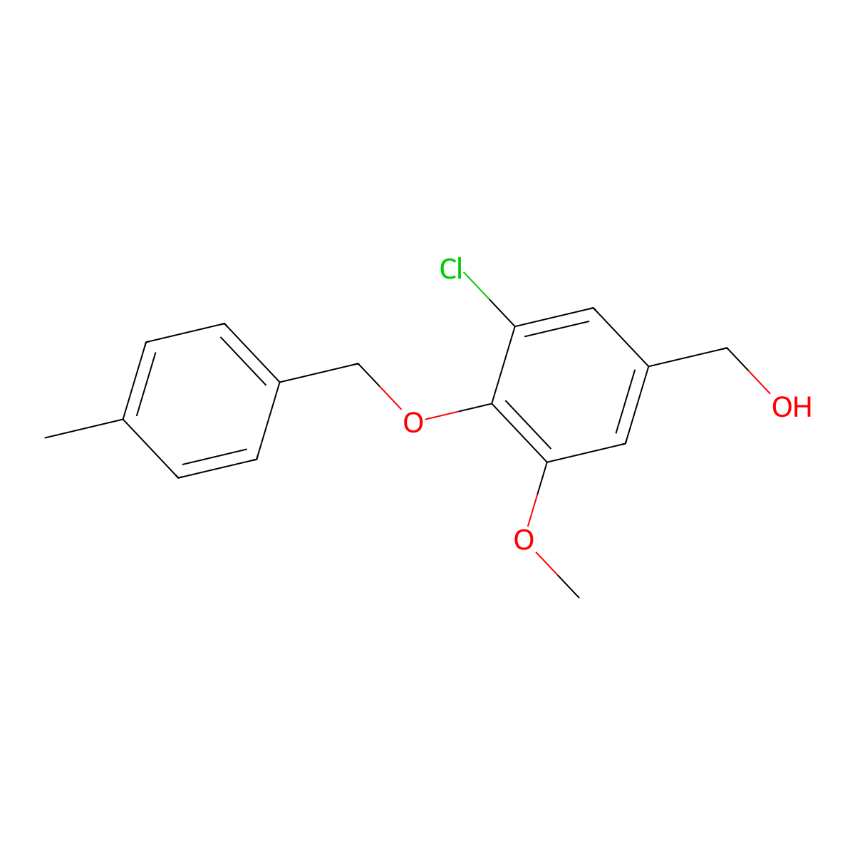 (3-Chloro-5-methoxy-4-((4-methylbenzyl)oxy)phenyl)methanol molecular structure, CAS 1039845-17-4