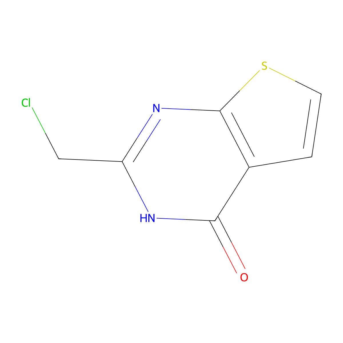 2-(chloromethyl)-3H,4H-thieno[2,3-d]pyrimidin-4-one molecular structure, CAS 1039847-82-9