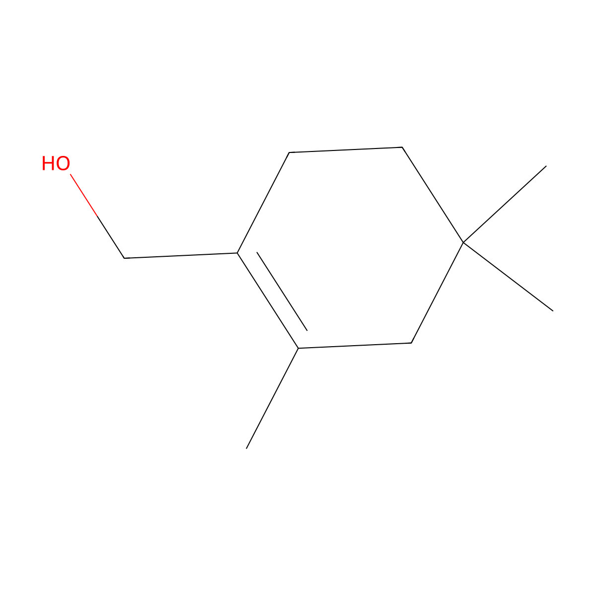 1-Cyclohexene-1-methanol, 2,4,4-trimethyl- molecular structure, CAS 103985-40-6
