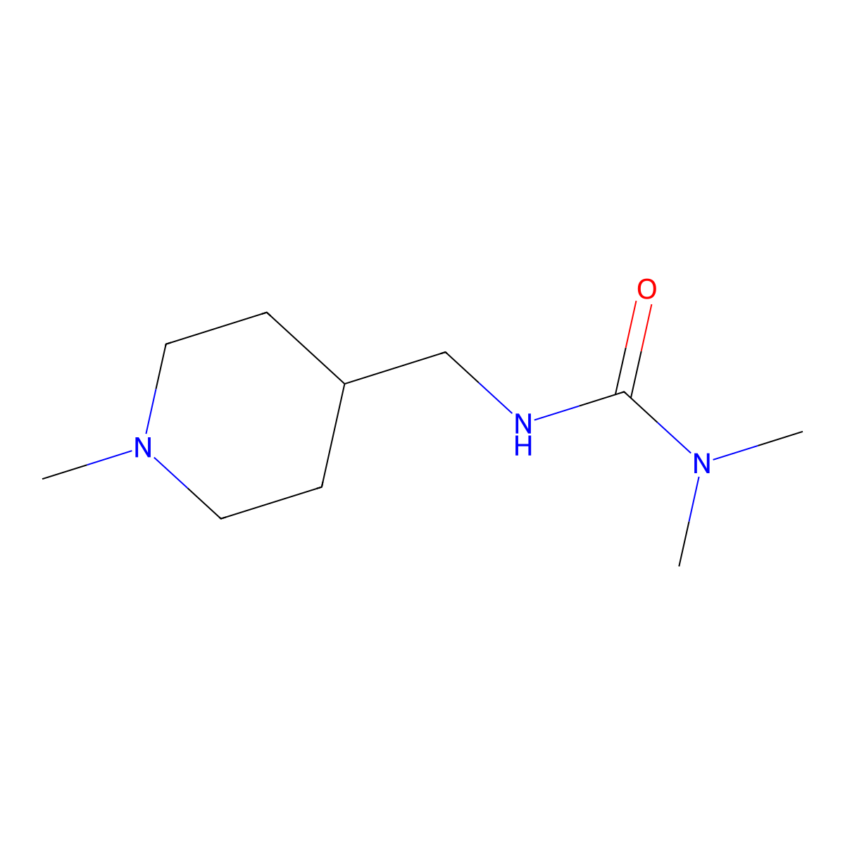3,3-Dimethyl-1-((1-methylpiperidin-4-yl)methyl)urea molecular structure, CAS 103985-92-8
