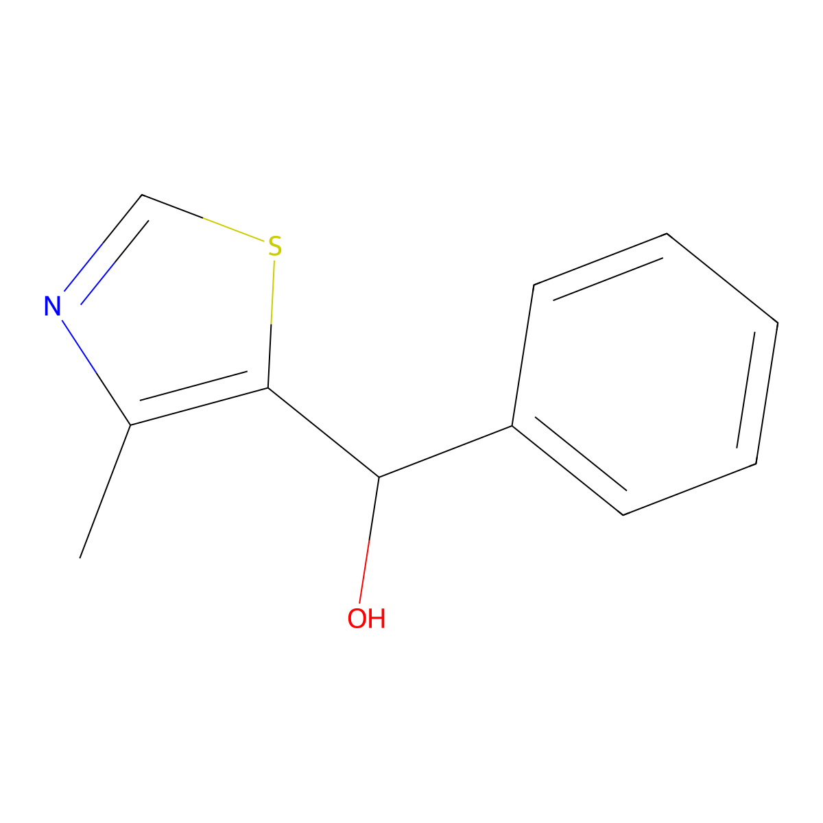 1-(4-Methyl-5-thiazolyl)-1-phenylmethanol molecular structure, CAS 103985-97-3