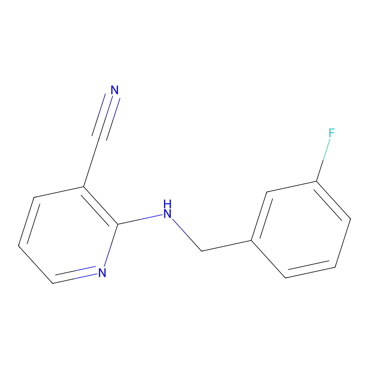 2-[(3-Fluorobenzyl)amino]nicotinonitrile molecular structure, CAS 1039853-14-9