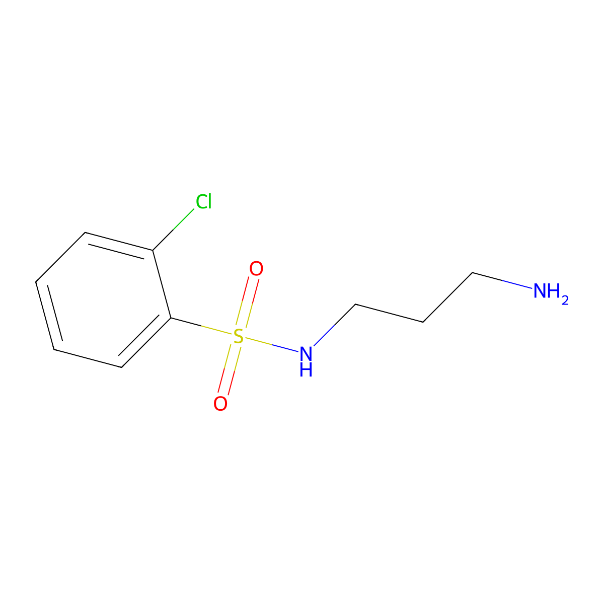 N-(3-Aminopropyl)-2-chlorobenzene-1-sulfonamide molecular structure, CAS 1039854-57-3