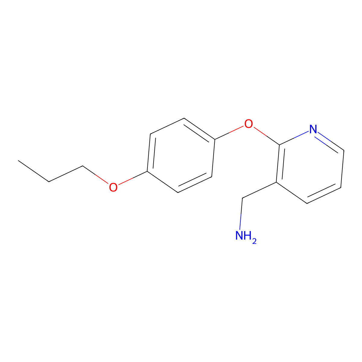 [2-(4-Propoxyphenoxy)pyridin-3-yl]methanamine molecular structure, CAS 1039855-27-0