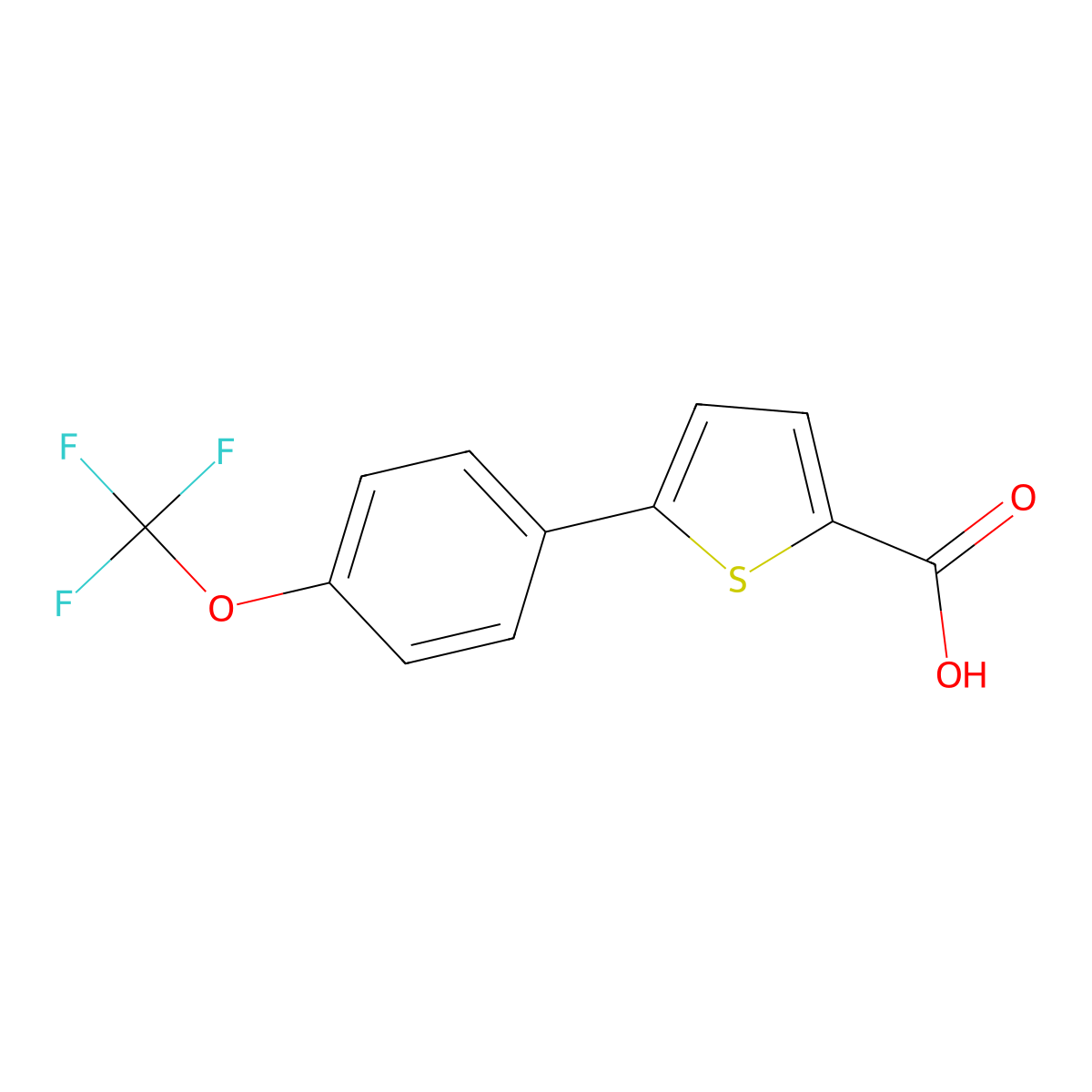 5-[4-(Trifluoromethoxy)phenyl]thiophene-2-carboxylic acid molecular structure, CAS 1039859-73-8
