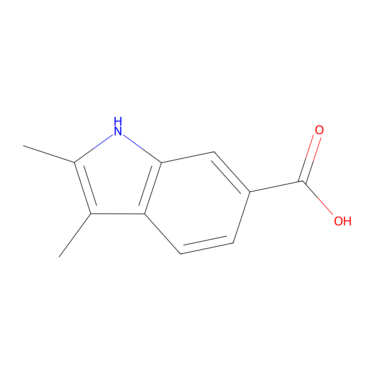 2,3-Dimethyl-1H-indole-6-carboxylic acid molecular structure, CAS 103986-06-7