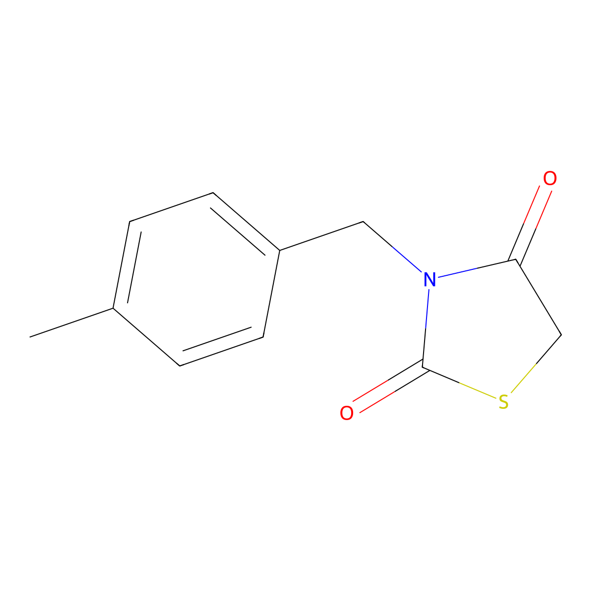 2,4-Thiazolidinedione, 3-[(4-methylphenyl)methyl]- molecular structure, CAS 103986-16-9