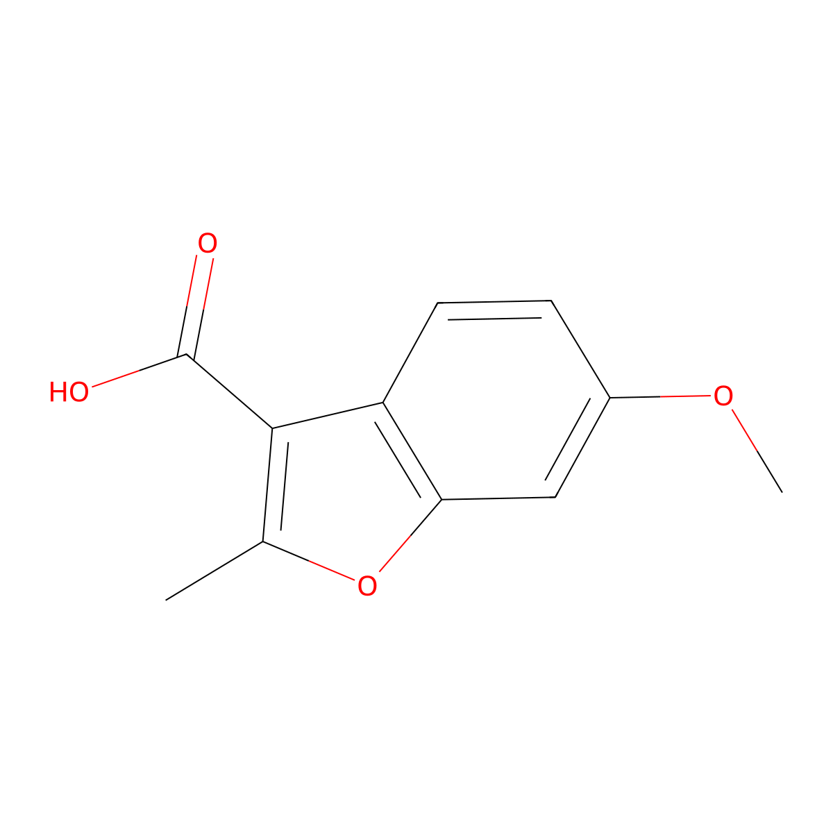 6-Methoxy-2-methylbenzofuran-3-carboxylic acid molecular structure, CAS 103986-33-0