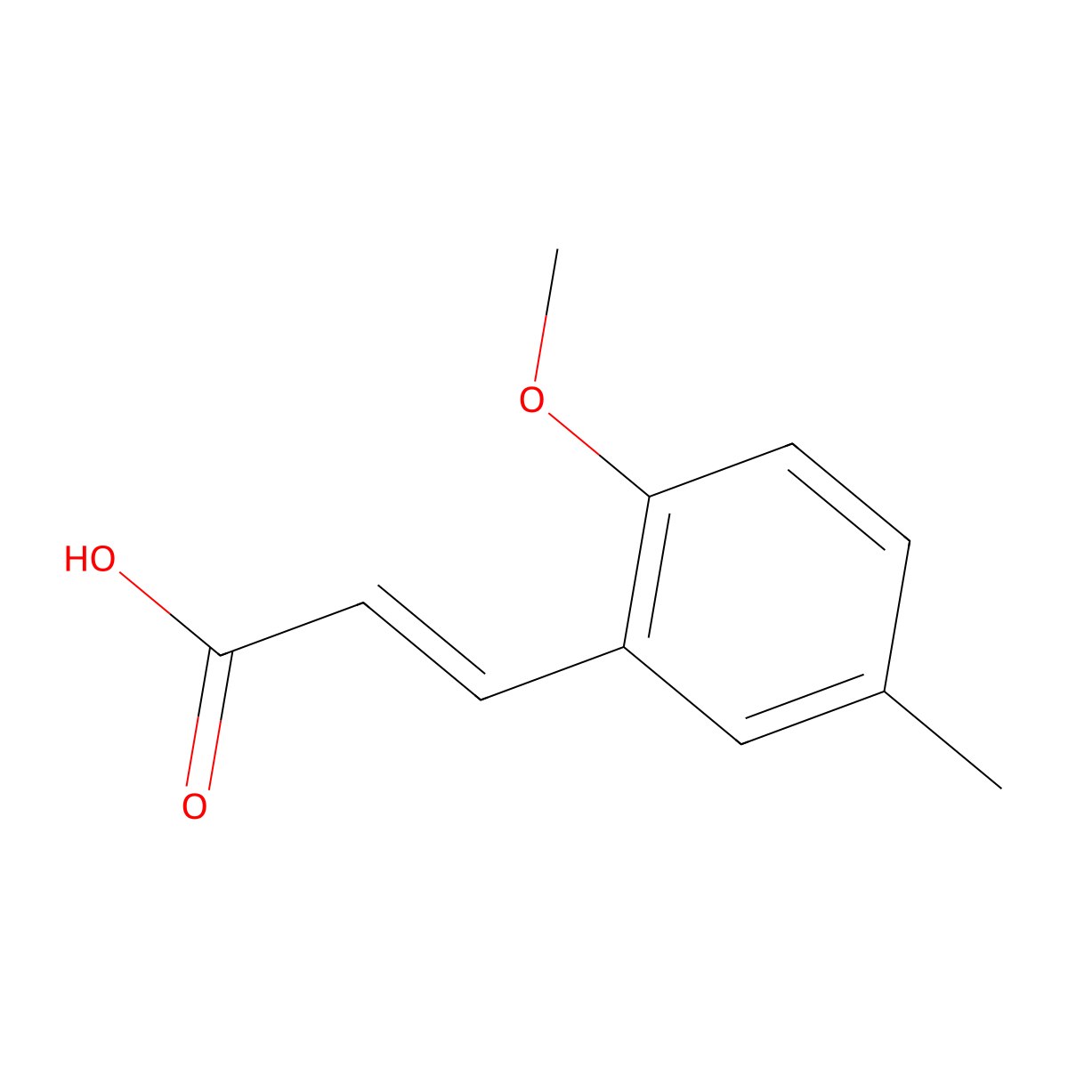 3-(2-Methoxy-5-methylphenyl)prop-2-enoic acid molecular structure, CAS 103986-76-1