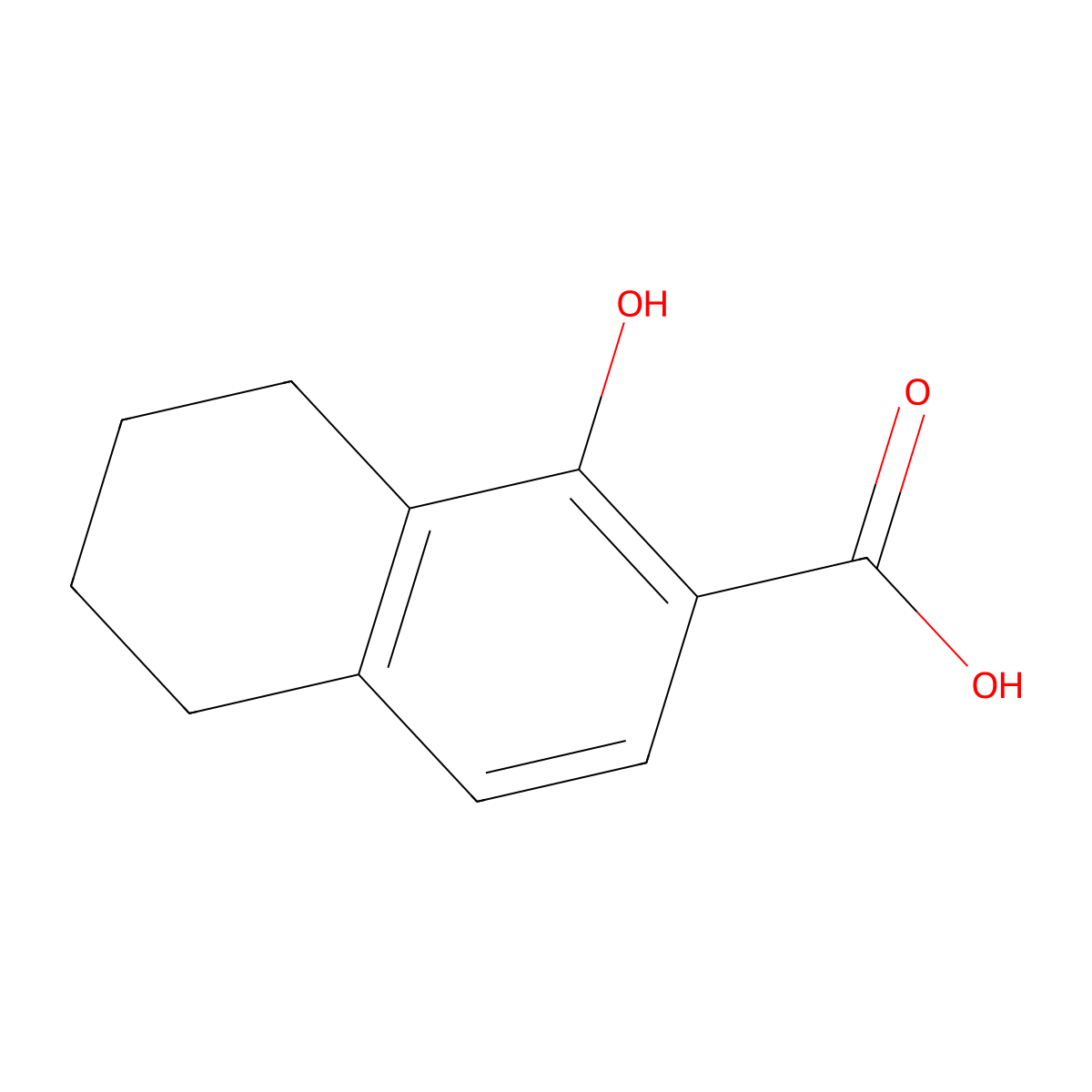 1-Hydroxy-5,6,7,8-tetrahydronaphthalene-2-carboxylic acid molecular structure, CAS 103986-80-7