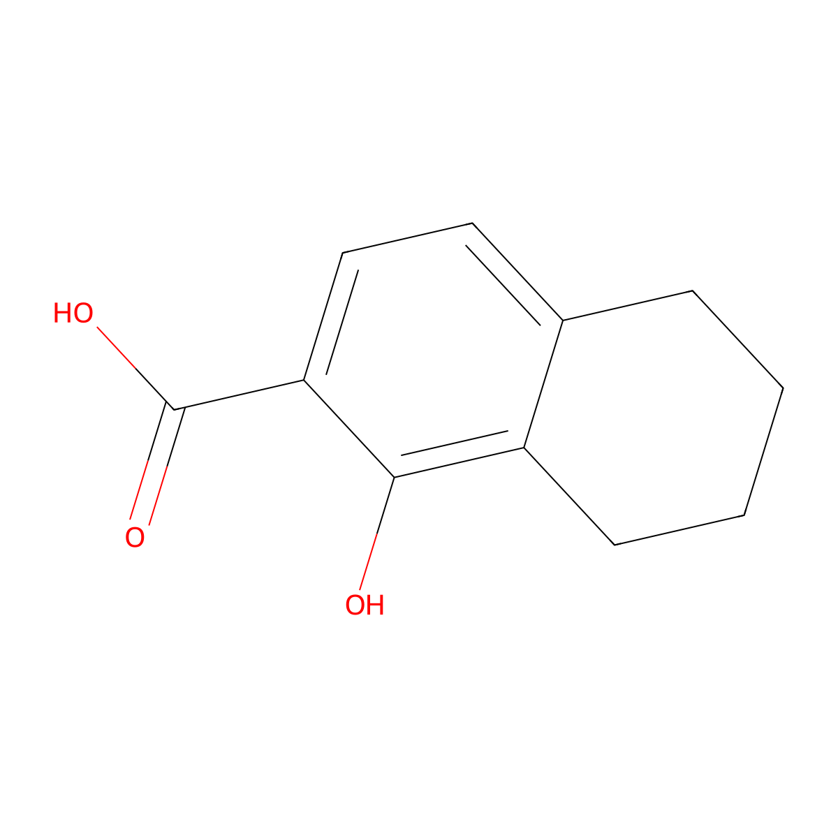 1-Hydroxy-5,6,7,8-tetrahydronaphthalene-2-carboxylic acid molecular structure, CAS 103986-80-7