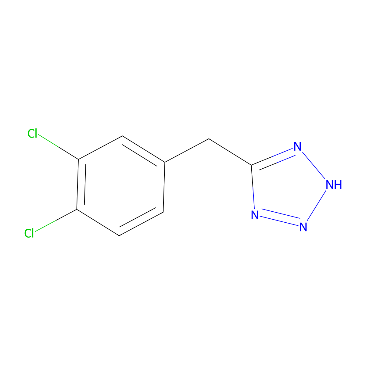 5-[(3,4-dichlorophenyl)methyl]-2H-1,2,3,4-tetrazole molecular structure, CAS 1039864-56-6