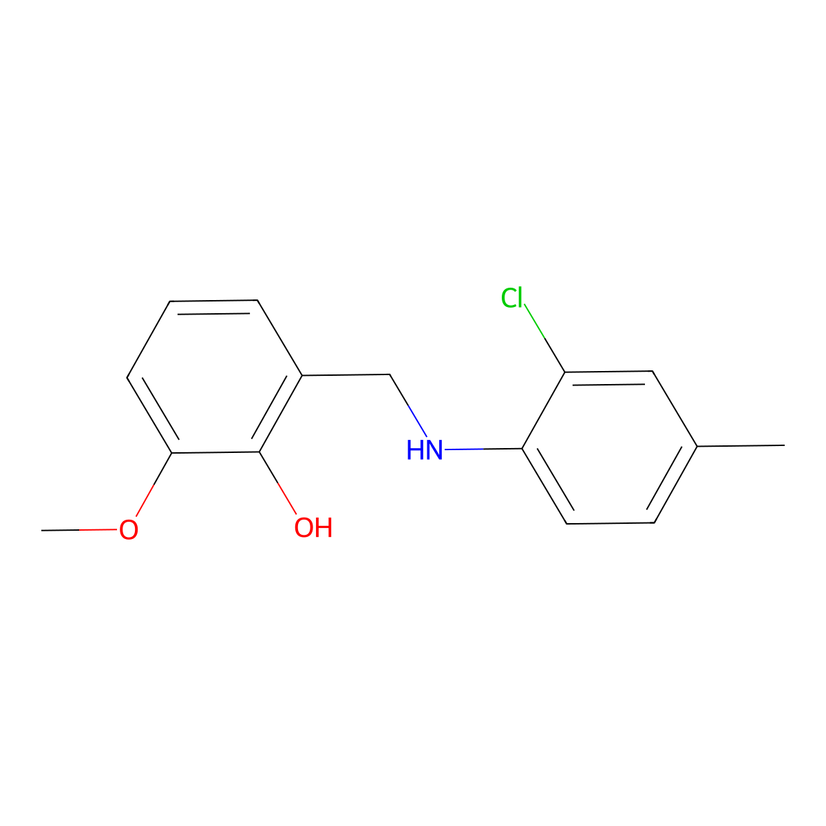2-{[(2-Chloro-4-methylphenyl)amino]methyl}-6-methoxyphenol molecular structure, CAS 1039865-29-6