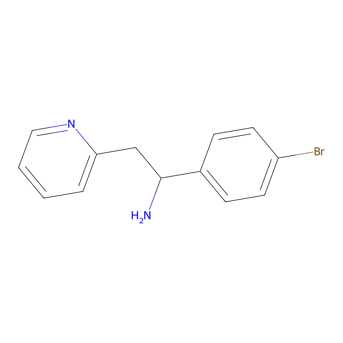 1-(4-Bromophenyl)-2-(pyridin-2-yl)ethan-1-amine molecular structure, CAS 1039865-46-7