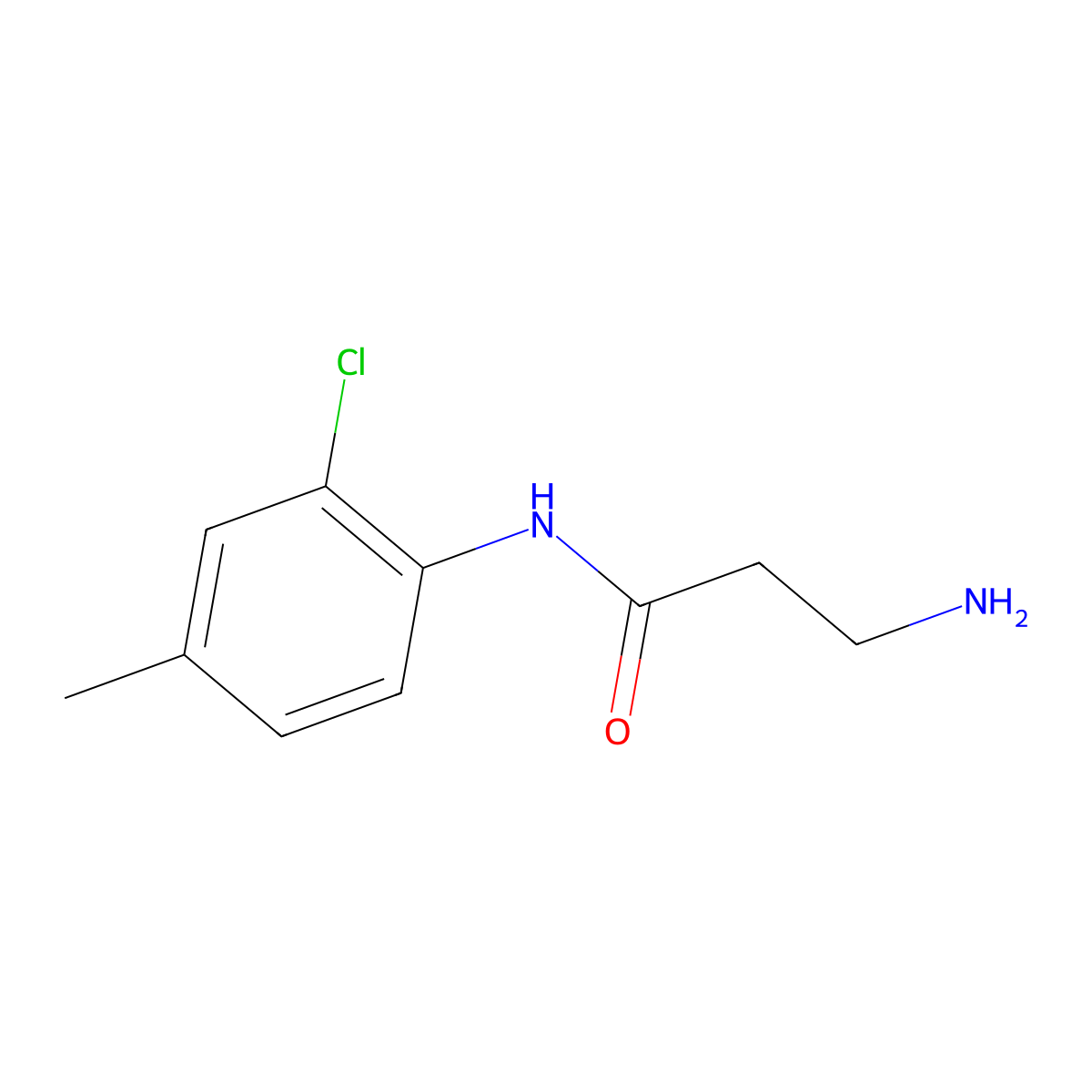 3-amino-N-(2-chloro-4-methylphenyl)propanamide molecular structure, CAS 1039867-20-3