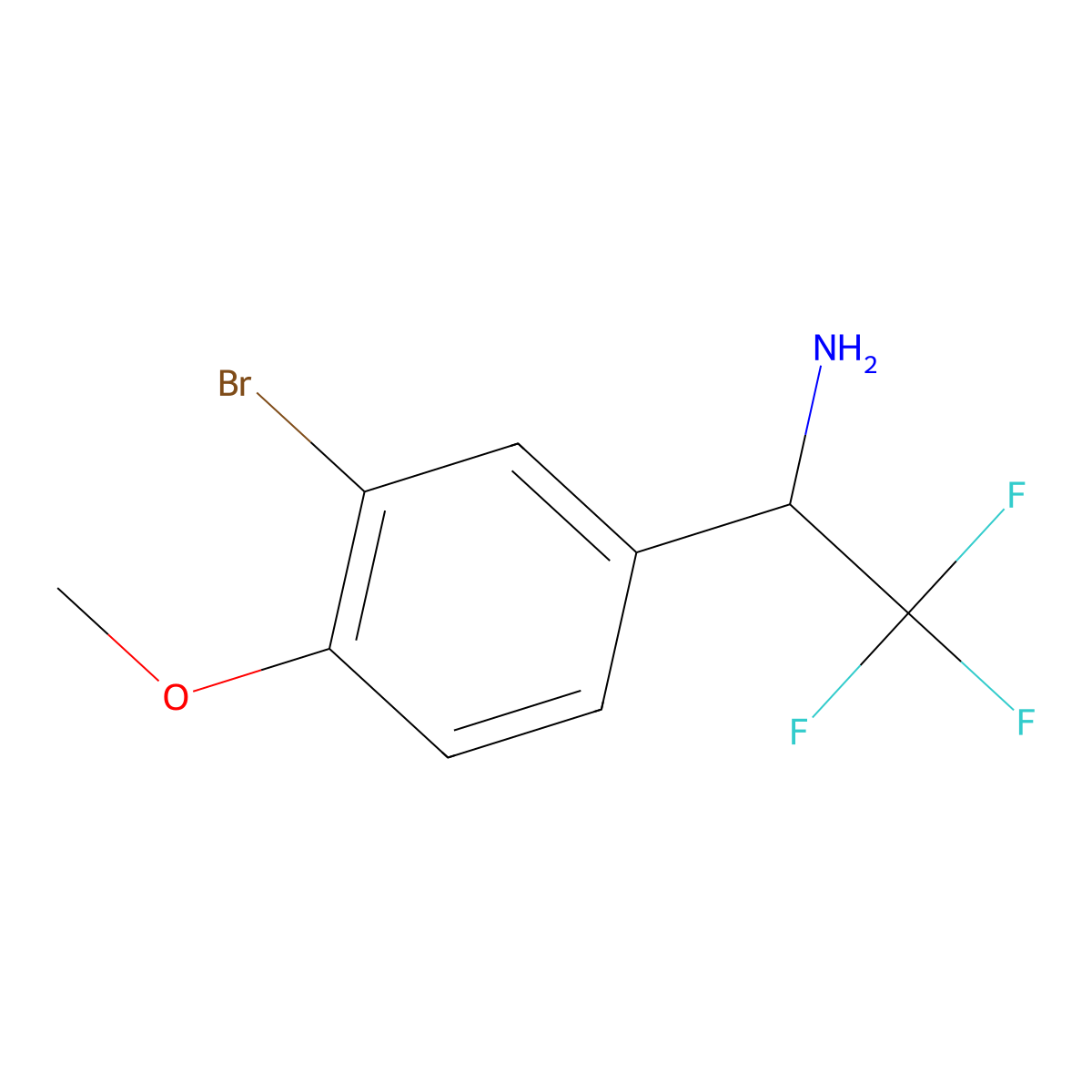 1-(3-Bromo-4-methoxyphenyl)-2,2,2-trifluoroethan-1-amine molecular structure, CAS 1039867-83-8