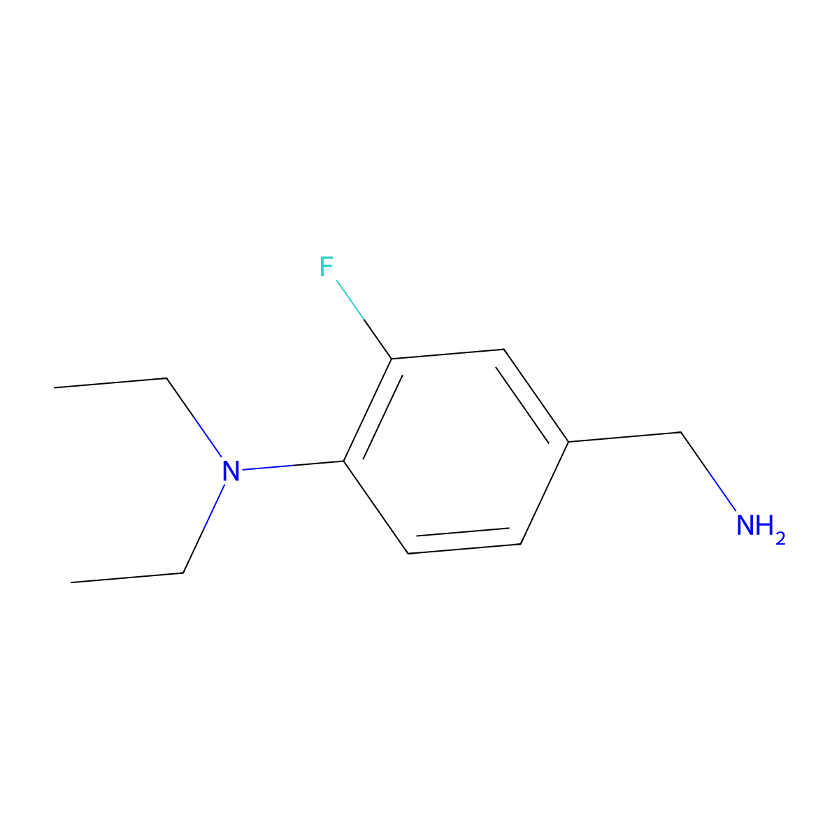 4-(aminomethyl)-N,N-diethyl-2-fluoroaniline molecular structure, CAS 1039868-26-2