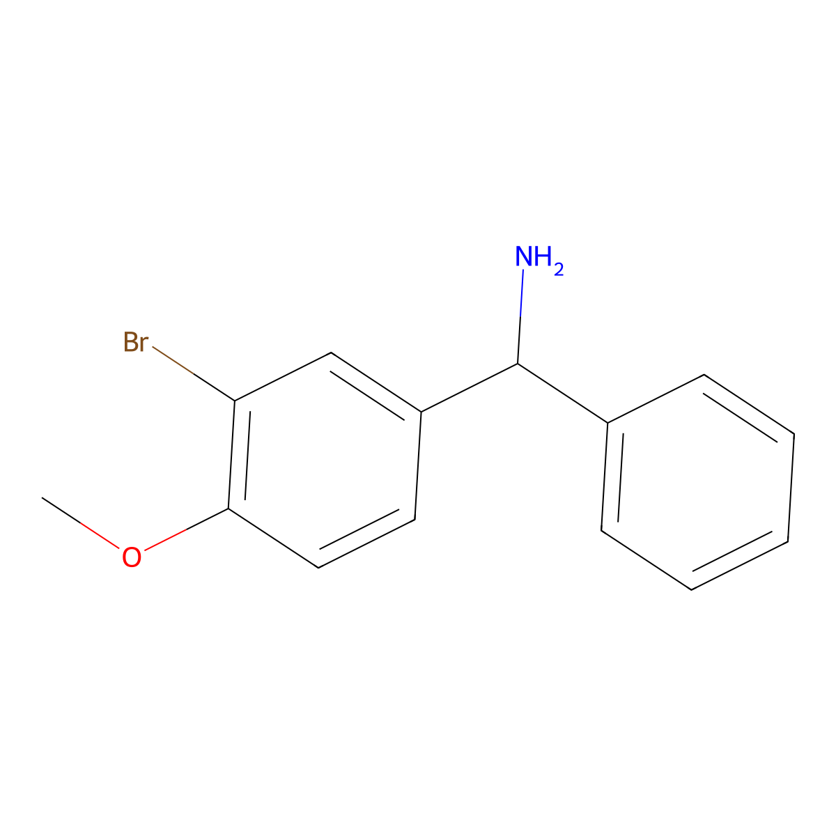 (3-Bromo-4-methoxyphenyl)(phenyl)methanamine molecular structure, CAS 1039868-77-3