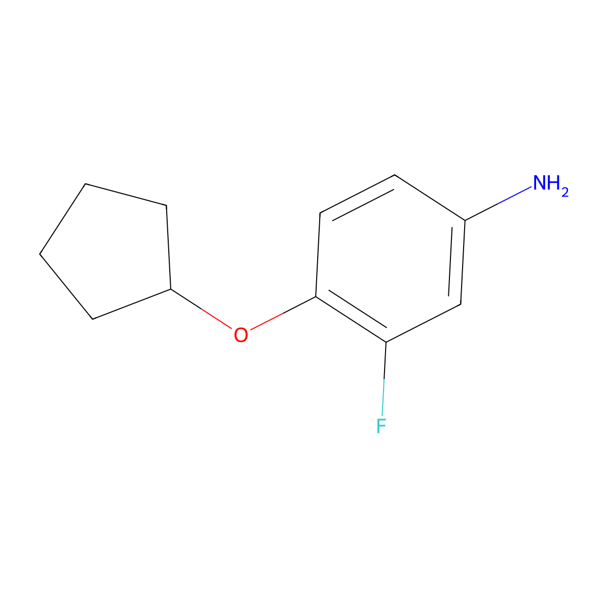 4-(Cyclopentyloxy)-3-fluoroaniline molecular structure, CAS 1039868-84-2