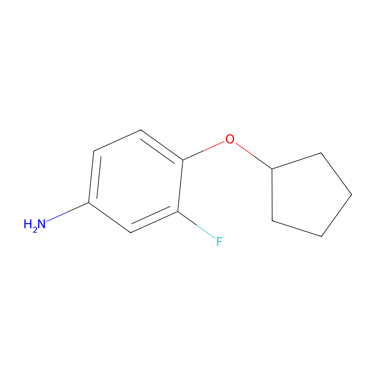 4-(Cyclopentyloxy)-3-fluoroaniline molecular structure, CAS 1039868-84-2