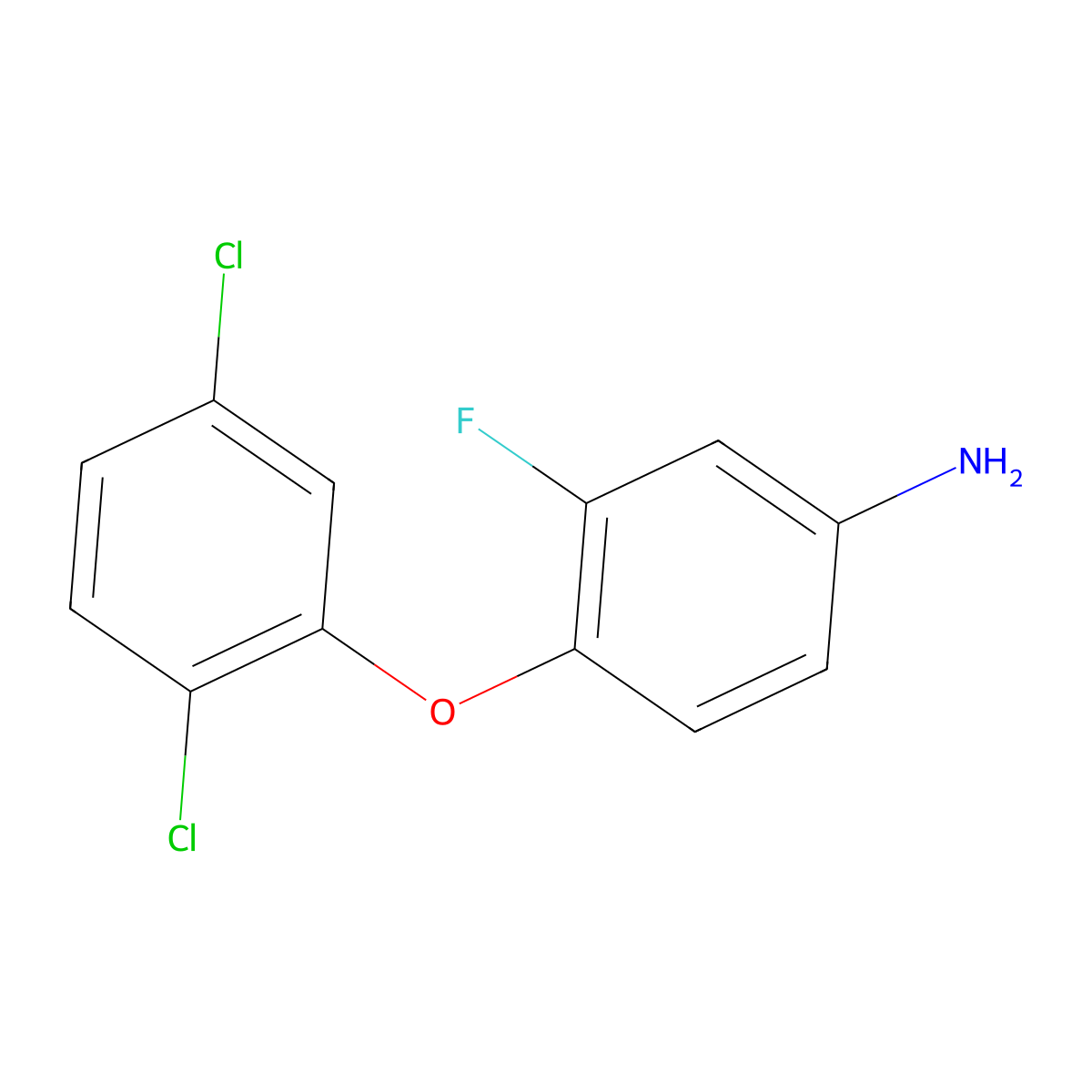 4-(2,5-Dichlorophenoxy)-3-fluoroaniline molecular structure, CAS 1039869-08-3