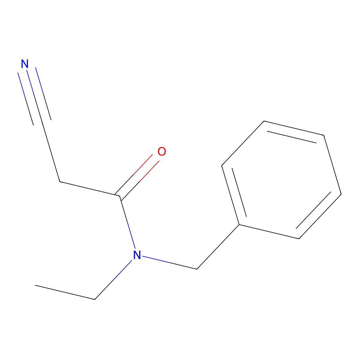N-benzyl-2-cyano-N-ethylacetamide molecular structure, CAS 1039869-28-7