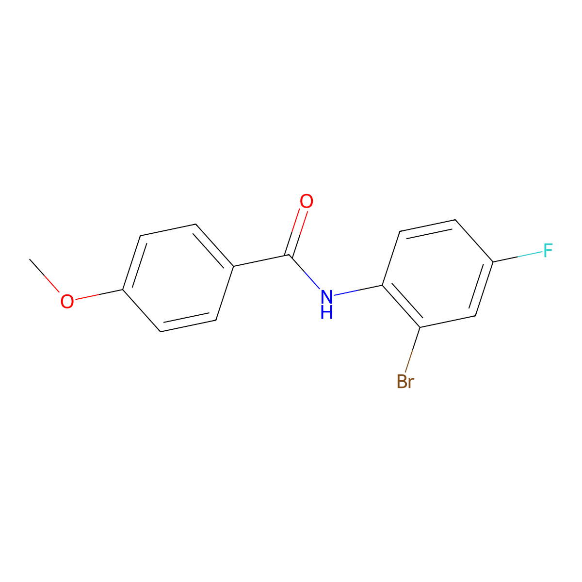 N-(2-bromo-4-fluorophenyl)-4-methoxybenzamide molecular structure, CAS 1039869-80-1
