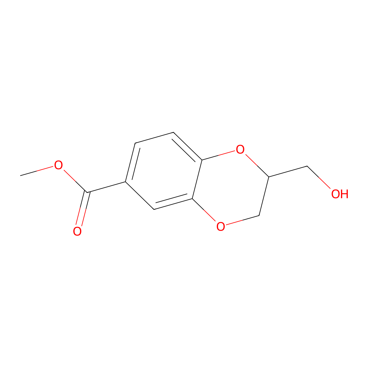 Methyl 2-(hydroxymethyl)-2,3-dihydro-1,4-benzodioxine-6-carboxylate molecular structure, CAS 103987-19-5