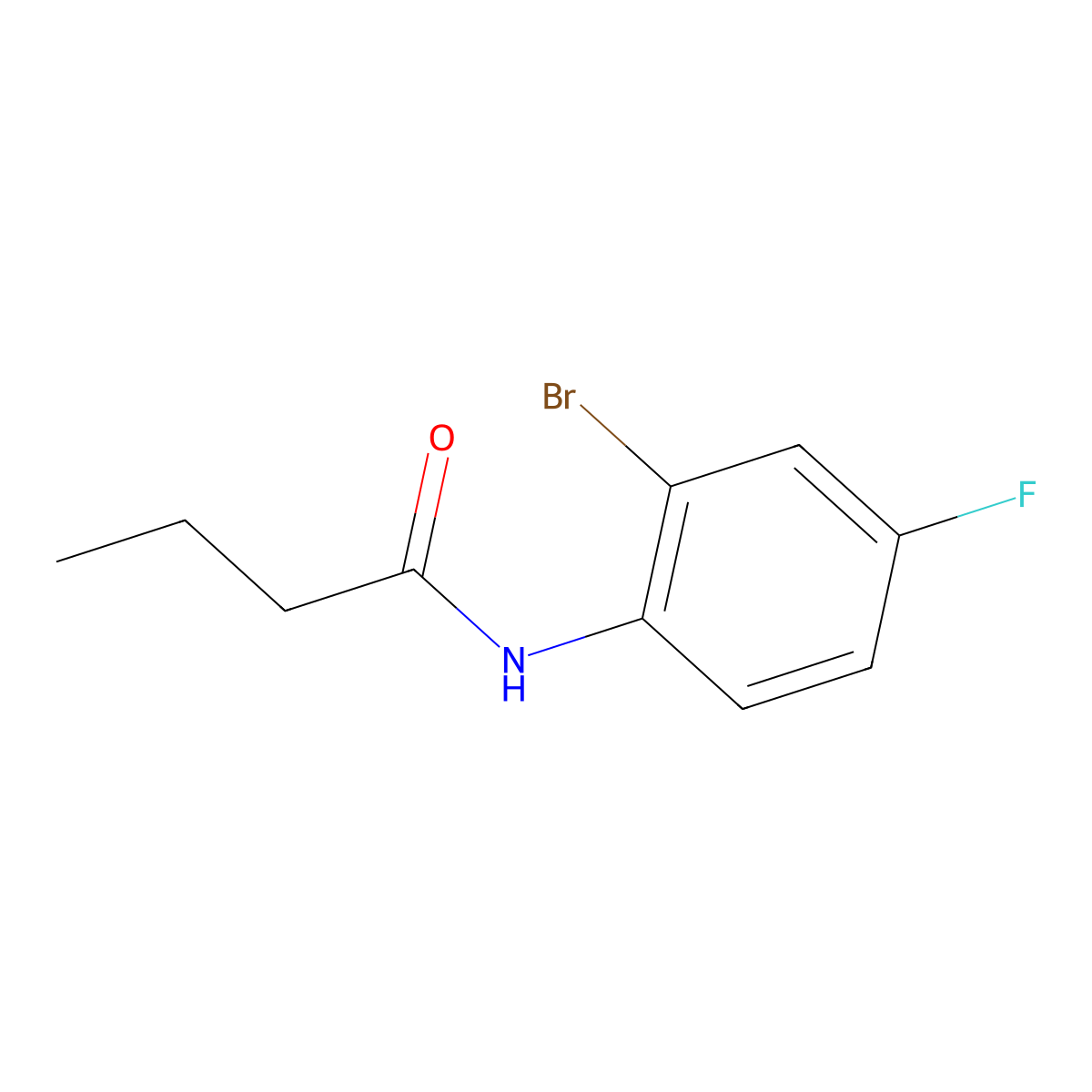N-(2-bromo-4-fluorophenyl)butanamide molecular structure, CAS 1039870-92-2