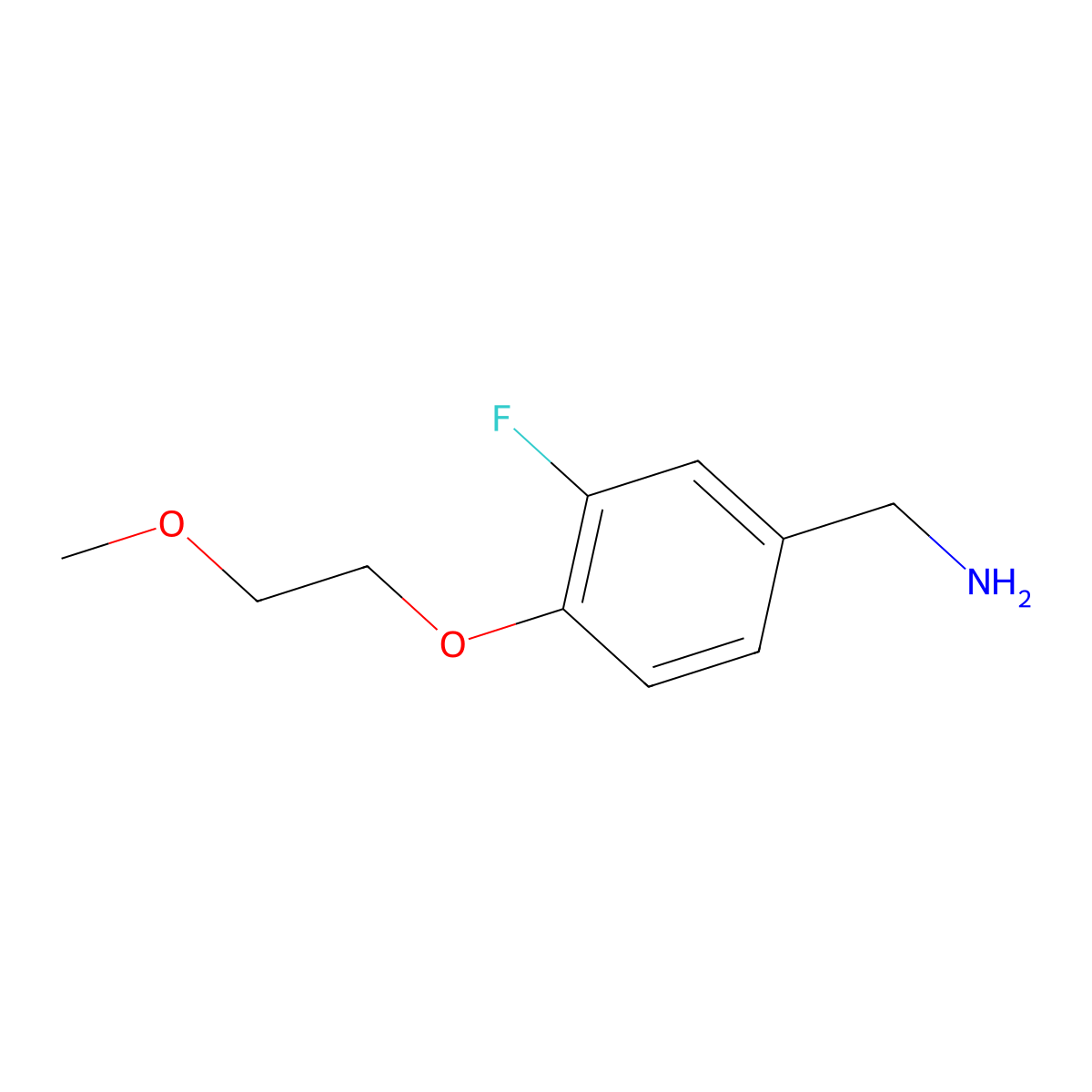 [3-Fluoro-4-(2-methoxyethoxy)phenyl]methanamine molecular structure, CAS 1039873-12-5